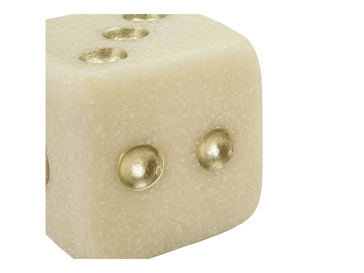 Kleine decoratieve Quarzy dobbelsteen in witte en gouden hars