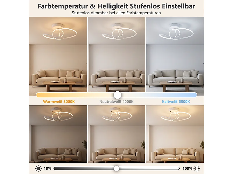 NETTLIFE LED Plafondlamp 24W Wit, strak design, dimmer met afstandsbediening, ideaal voor woonkamer, slaapkamer, keuken, kinderkamer.