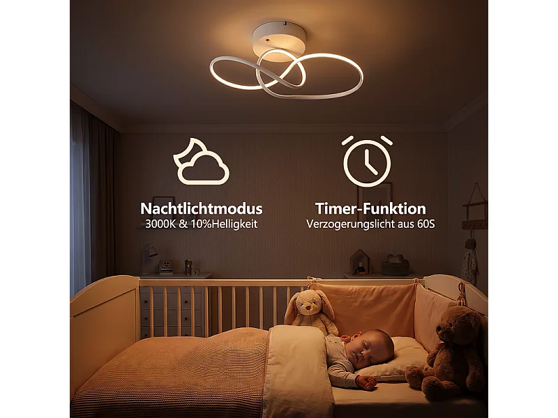 NETTLIFE LED Plafondlamp 24W Wit, strak design, dimmer met afstandsbediening, ideaal voor woonkamer, slaapkamer, keuken, kinderkamer.