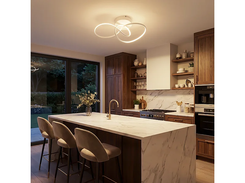 NETTLIFE LED Plafondlamp 24W Wit, strak design, dimmer met afstandsbediening, ideaal voor woonkamer, slaapkamer, keuken, kinderkamer.