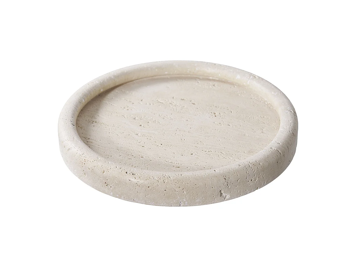 Rundes Tablett aus natürlichem Travertin Vikasa Home ø25,5 cm