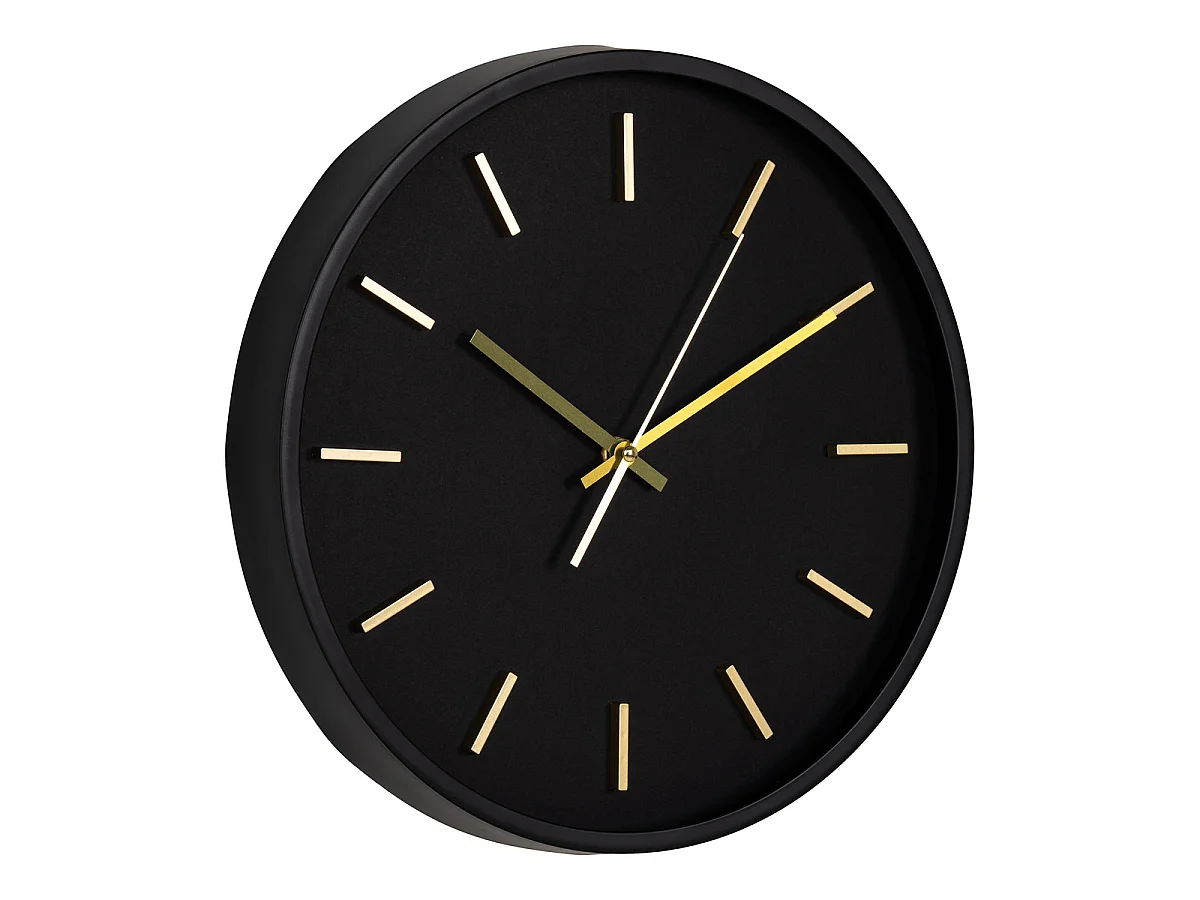 Kensington zwart-gouden stille wandklok ø35 cm