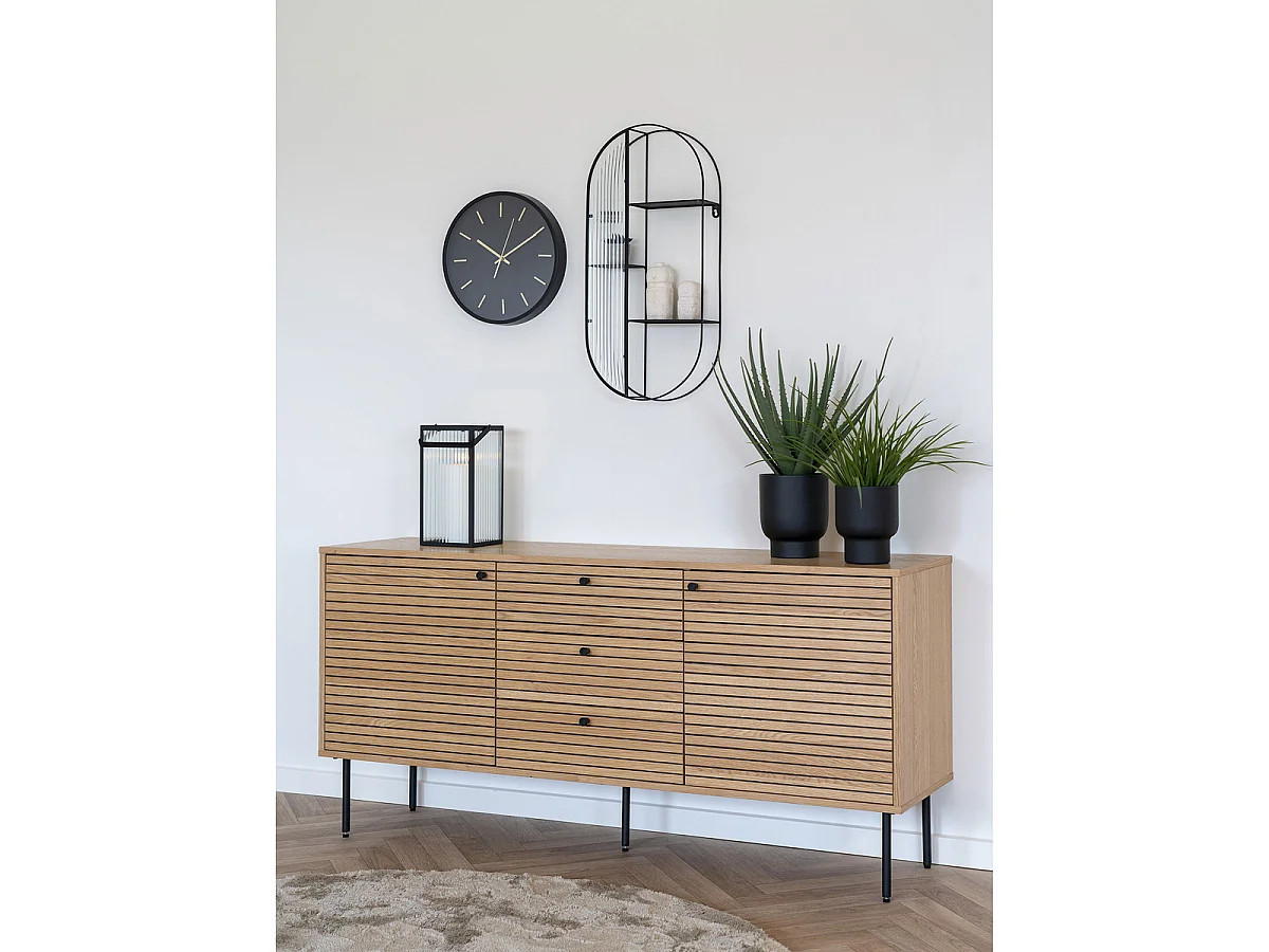 Kensington zwart-gouden stille wandklok ø35 cm