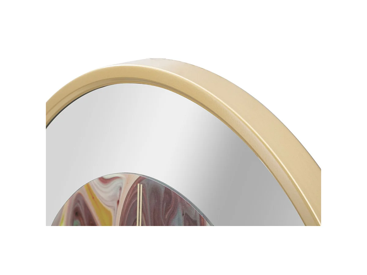 Mirror Mix wandklok met gemarmerd wijzerplaat en spiegelframe