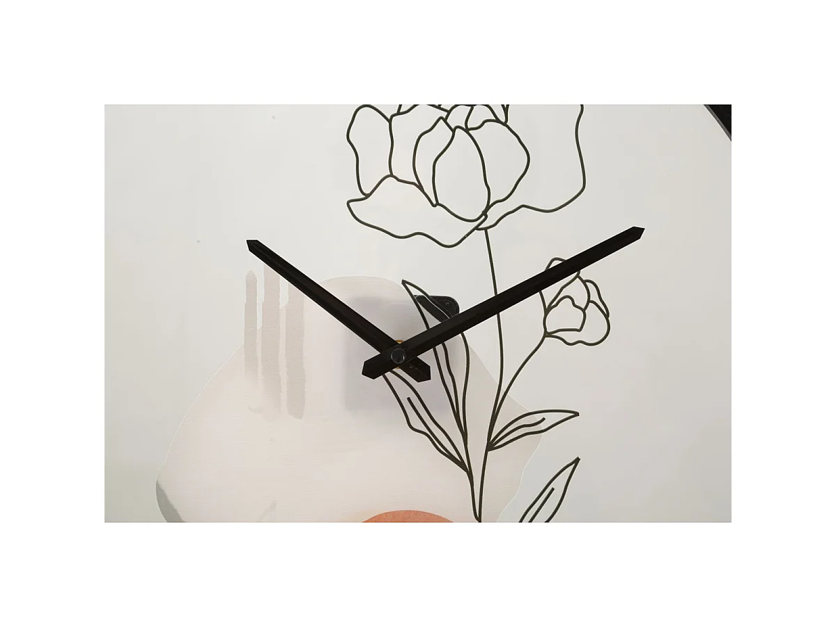 Horloge murale Flower A avec cadran floral multicolore