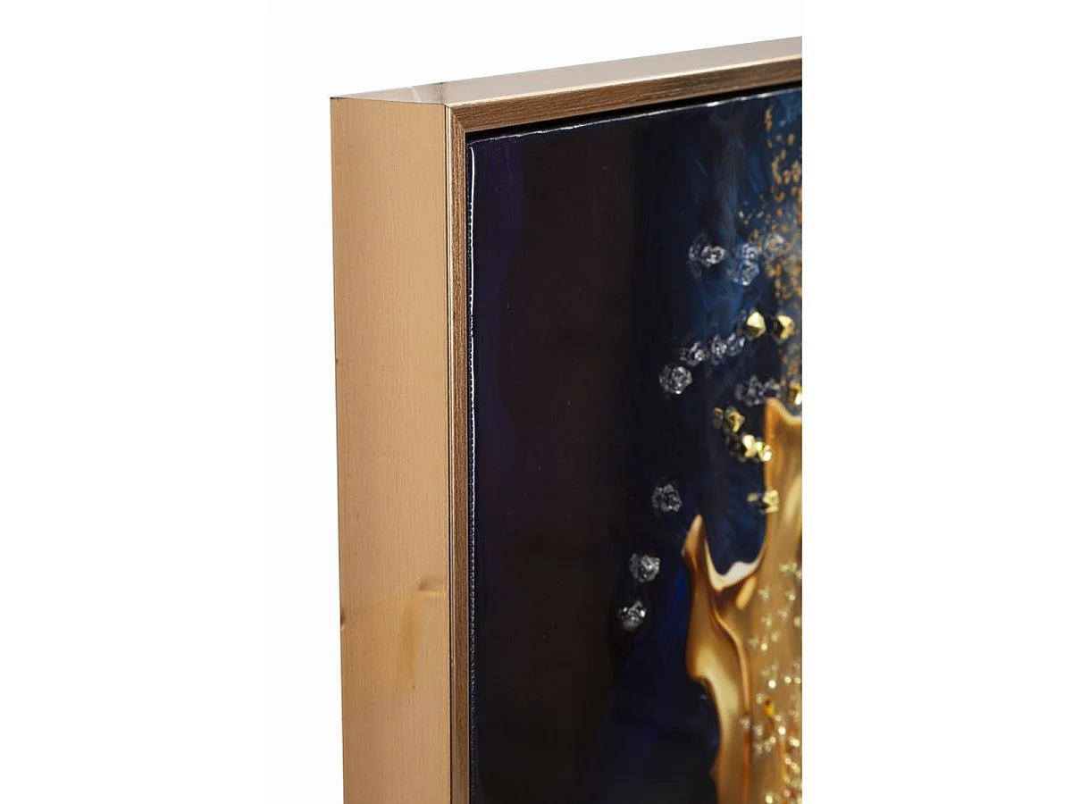 Canvas print Andromeda A marmereffect blauw en goud, 60x90 cm