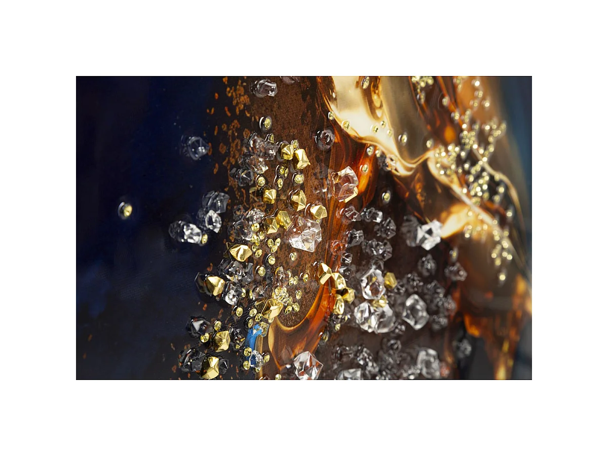 Canvas print Andromeda A marmereffect blauw en goud, 60x90 cm