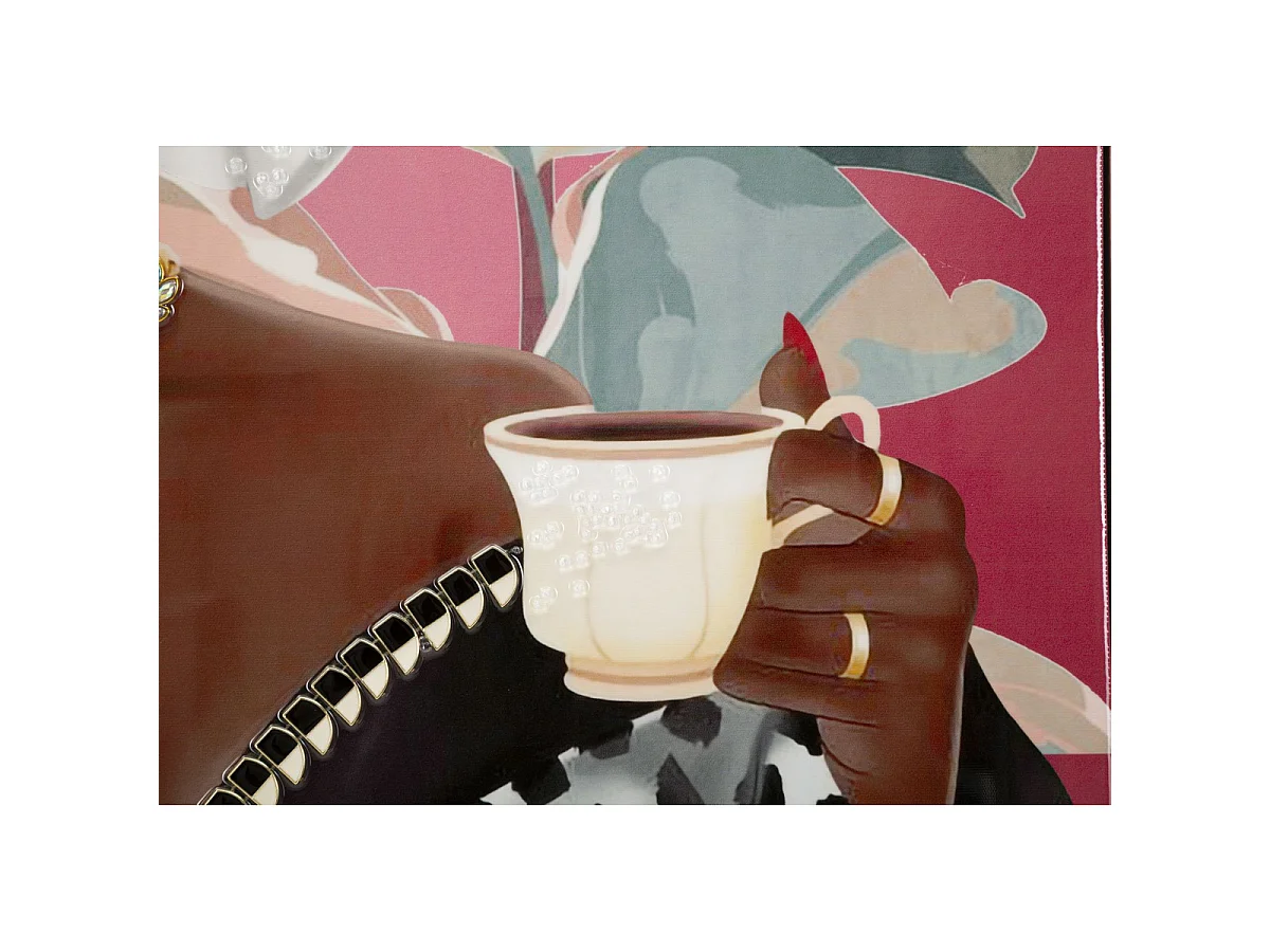 Canvas schilderij Luxury Spa B glamoureuze etnische vrouw met lijst, 82x82 cm