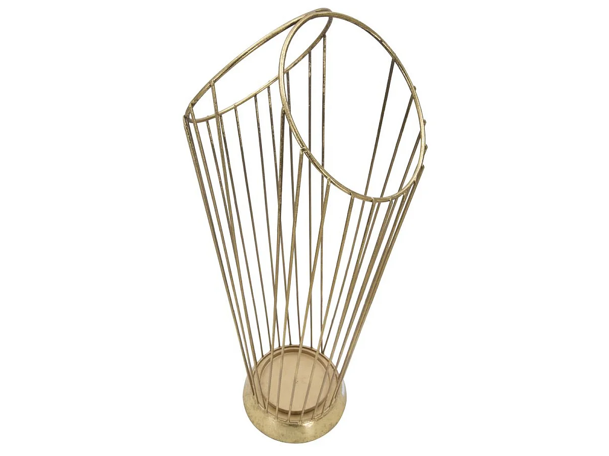 Porte-parapluies Glam Stick en fer doré avec structure en fils 25,5x18,5x60 cm