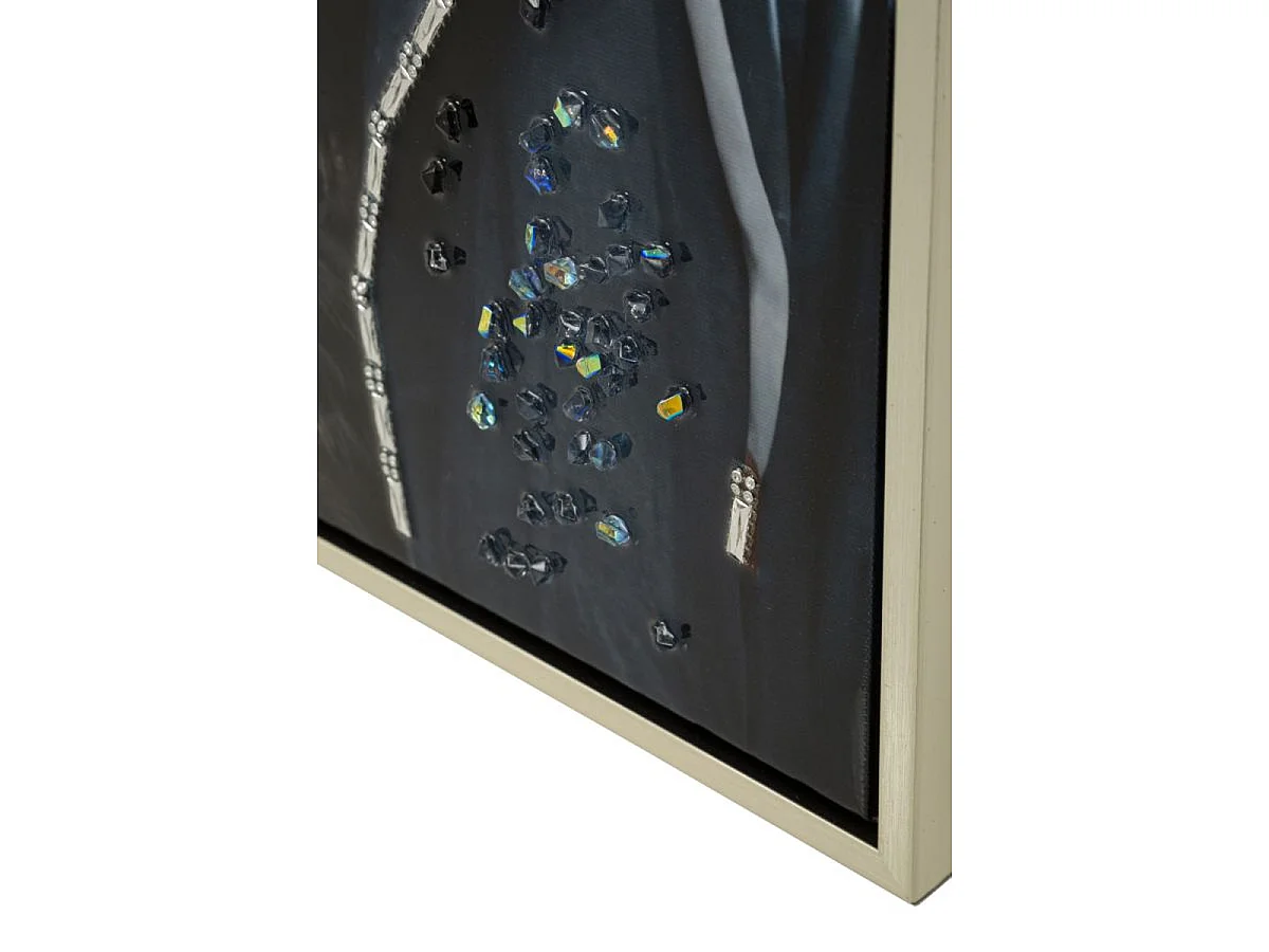 Canvas schilderij Edvy hipster uil met lijst, 53x73 cm