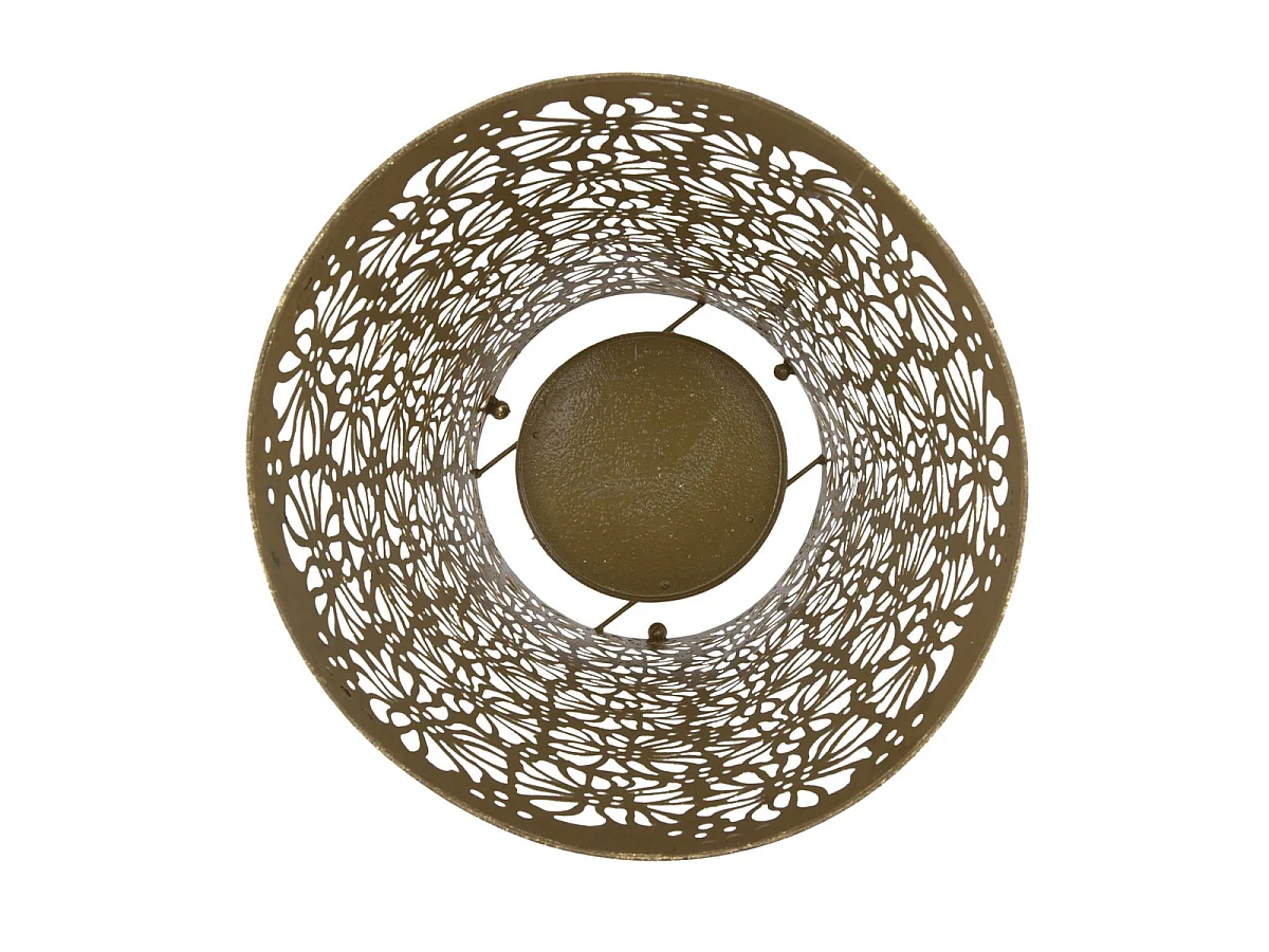 Porte-parapluies Fiori Glam rond en fer ajouré doré 24x42 cm