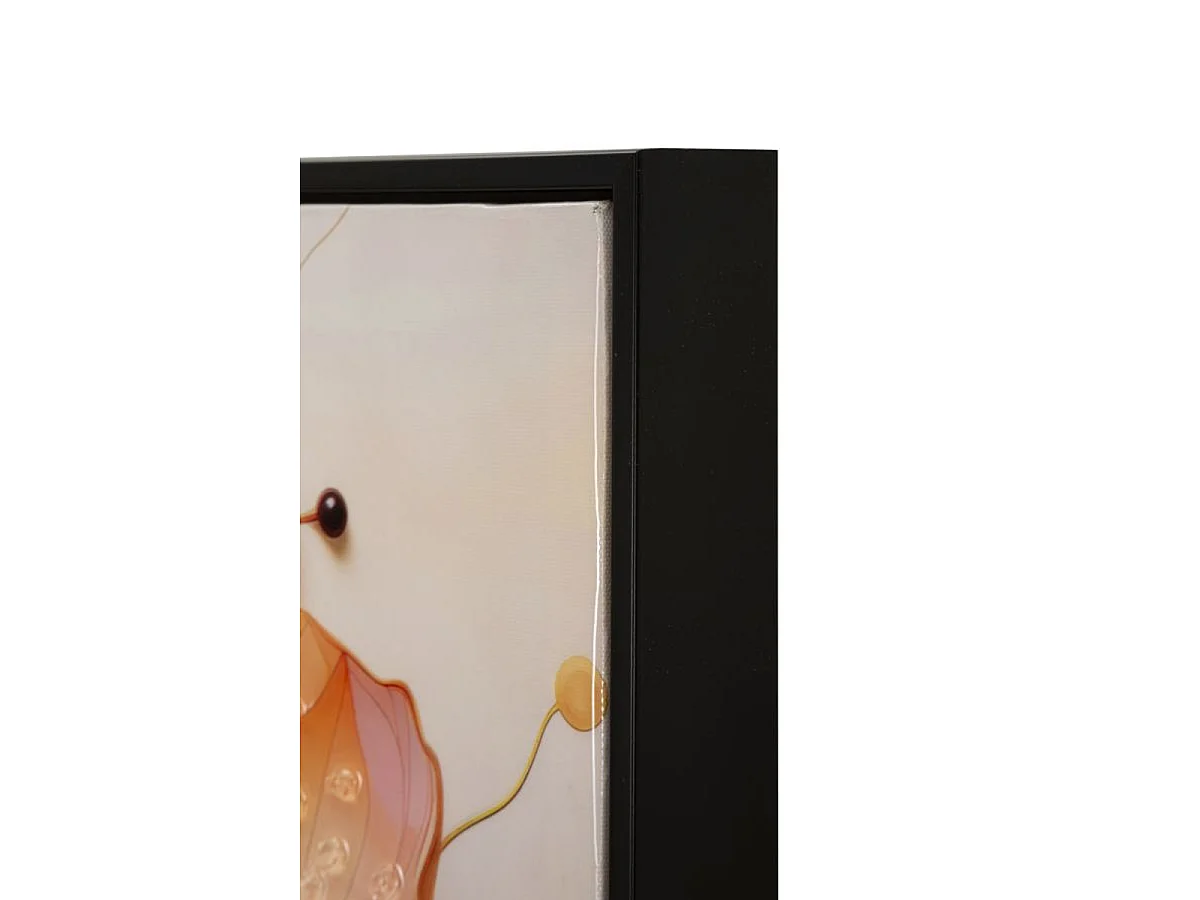 Canvas schilderij Narcy A met lijst en vlinder, 82x82 cm