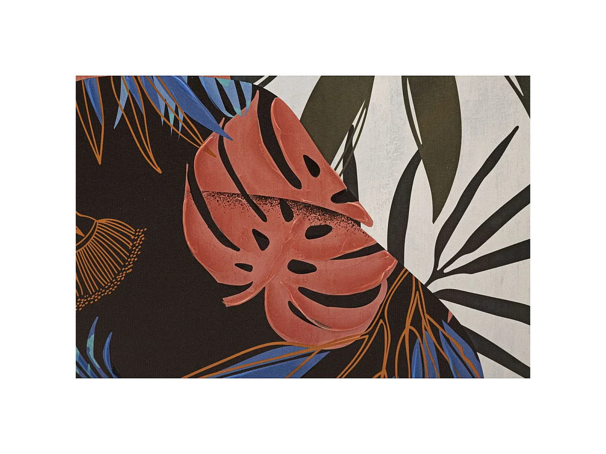 Geschilderde print Lady Jungle B vrouw in profiel met jungle jurk 80x120 cm