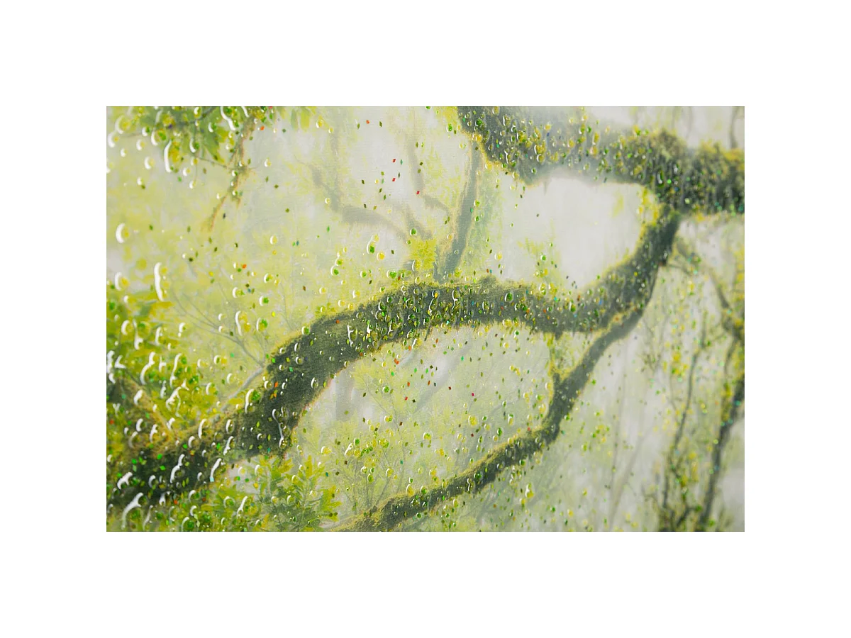 Canvasdruk Foresta — boslandschap met lijst, 90x60 cm