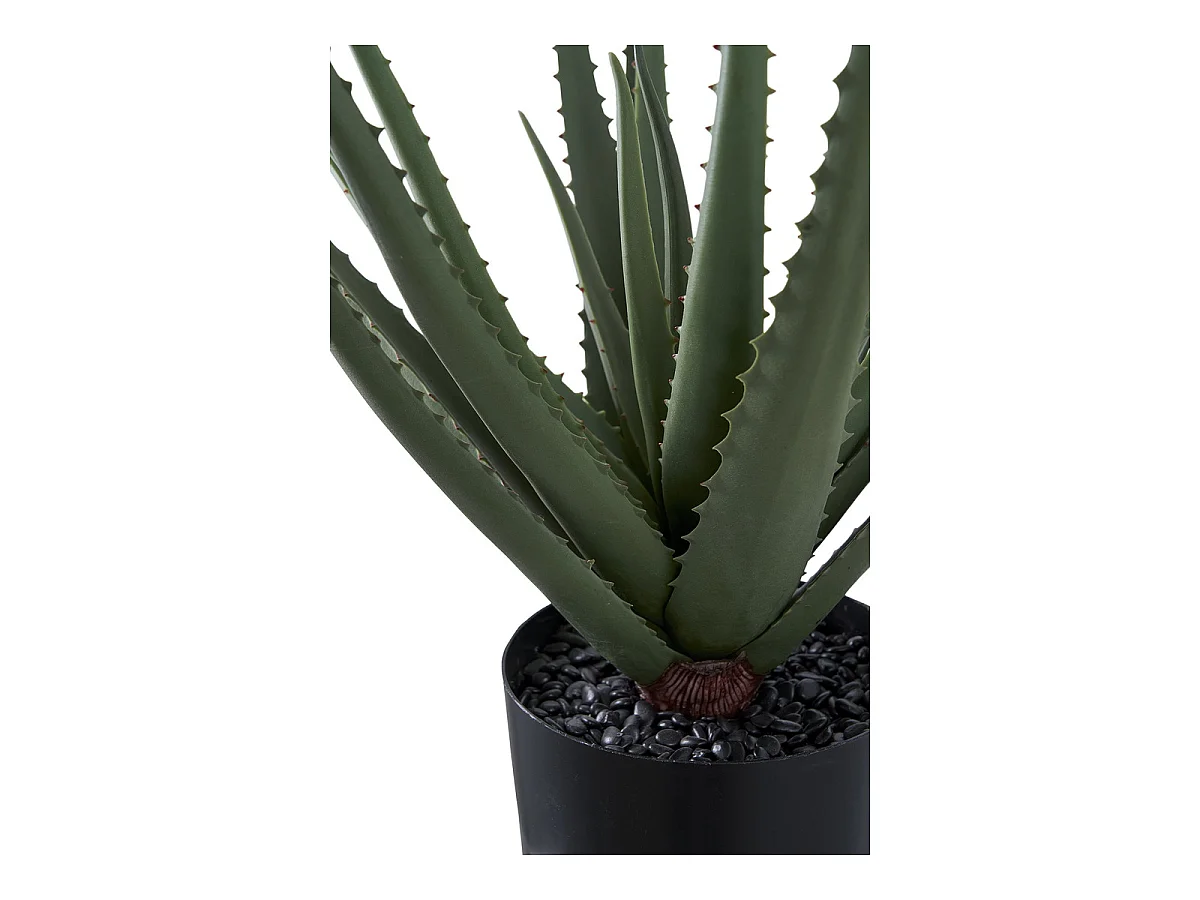 Pianta artificiale Aloe Vera in vaso nero H51 cm