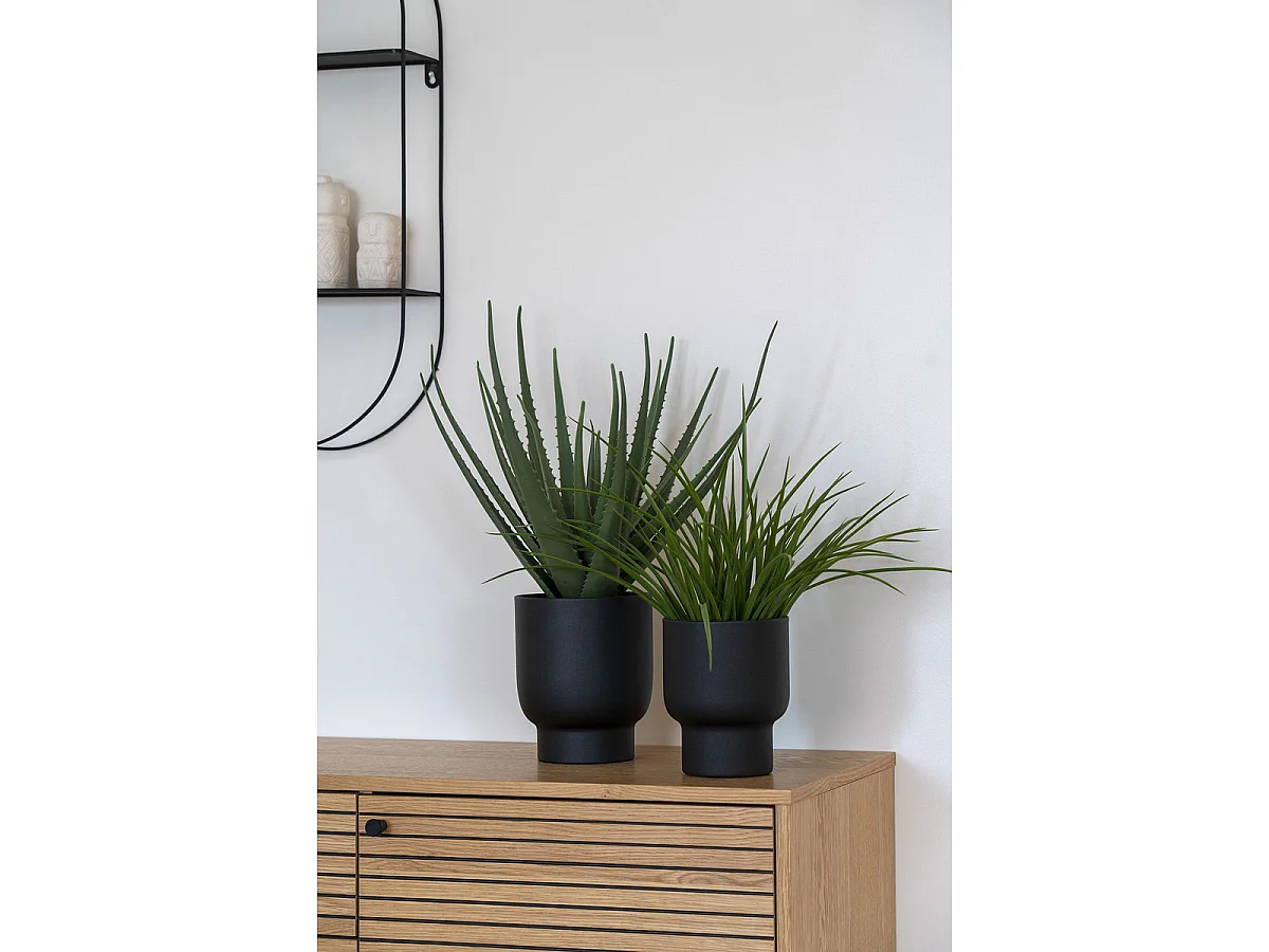 Pianta artificiale Aloe Vera in vaso nero H51 cm