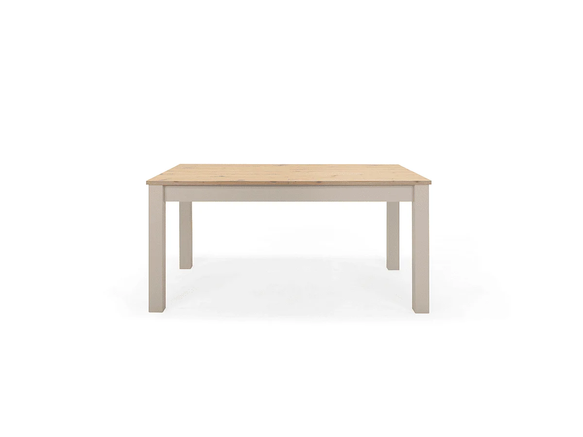 Tavolo da pranzo allungabile da 160 a 215 cm, effetto cashmere e rovere - LUND
