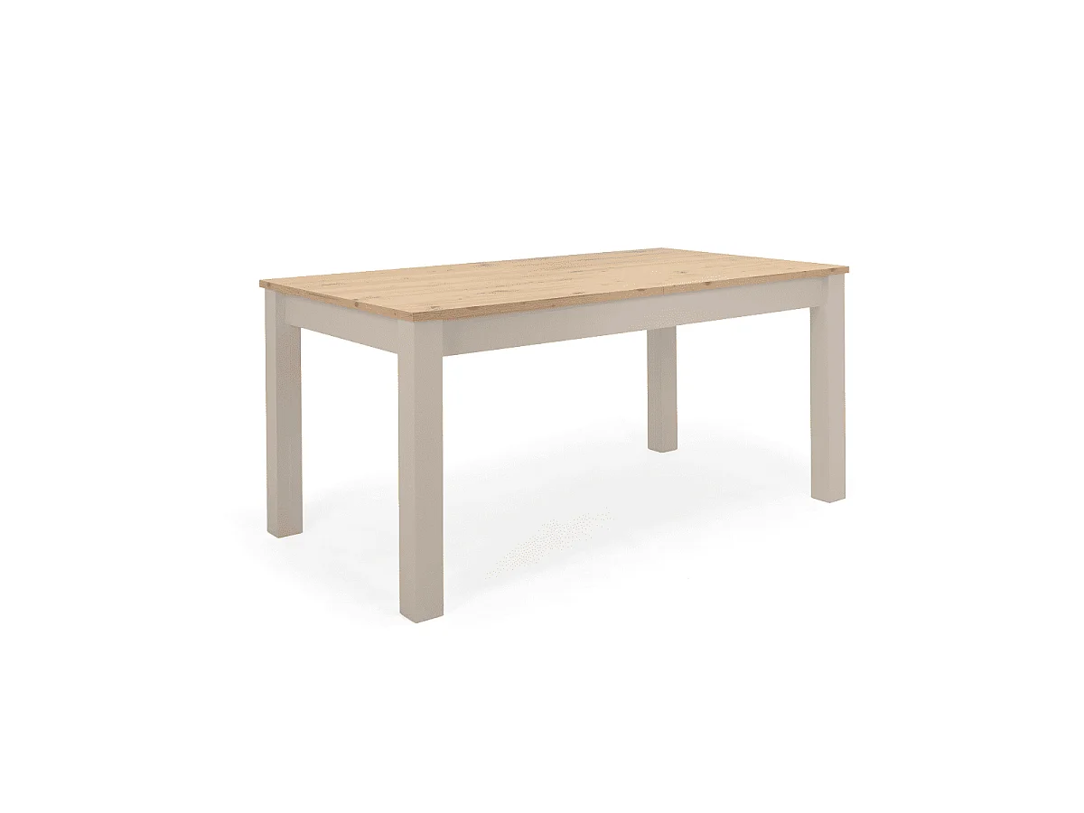 Tavolo da pranzo allungabile da 160 a 215 cm, effetto cashmere e rovere - LUND