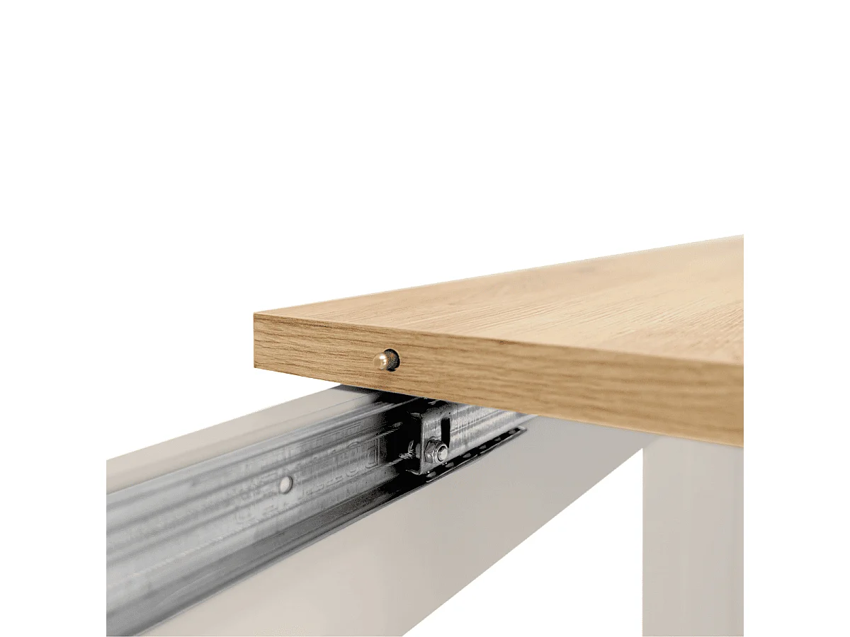 Tavolo da pranzo allungabile da 160 a 215 cm, effetto cashmere e rovere - LUND