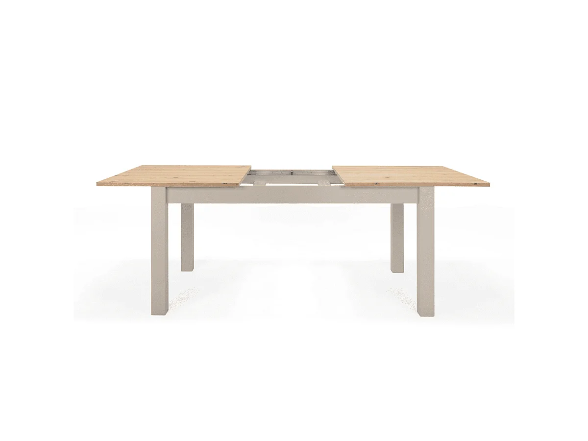 Tavolo da pranzo allungabile da 160 a 215 cm, effetto cashmere e rovere - LUND