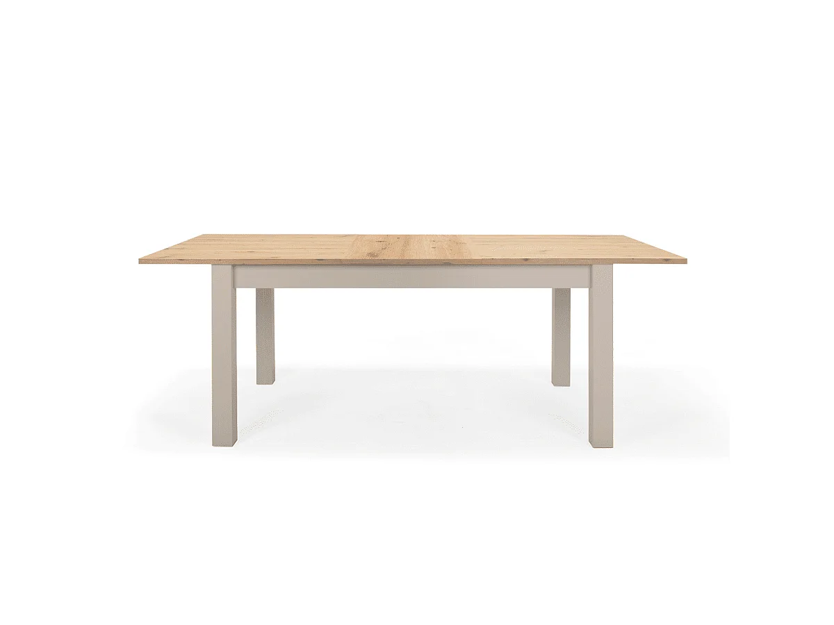 Tavolo da pranzo allungabile da 160 a 215 cm, effetto cashmere e rovere - LUND