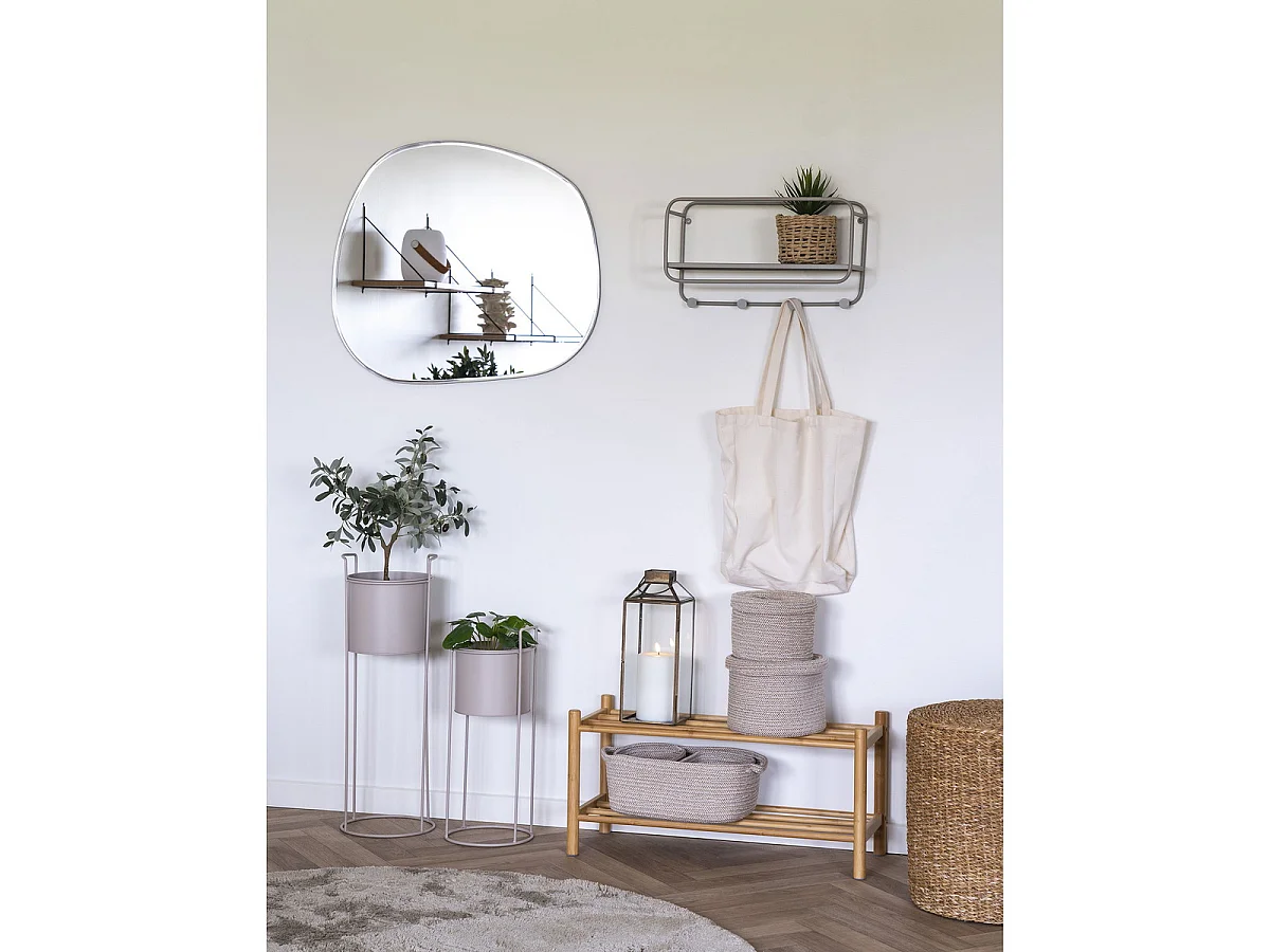 Set van 3 gevlochten katoenen manden Cadima — Noords beige