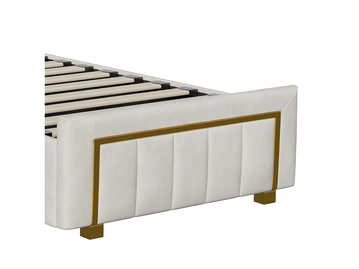 DreamMespace Lit Coffre 90x200 cm - Rangement Hydraulique avec Sommier relevable, Velours Beige