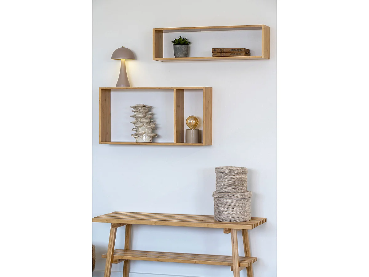 Set van 2 ronde katoenen manden met deksel Sebal — naturel beige