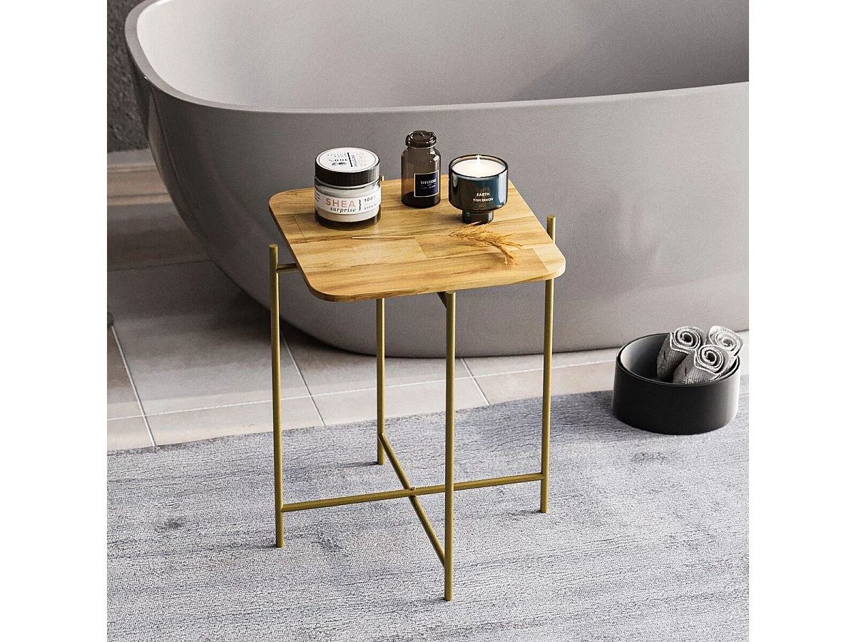 Tavolino quadrato con gambe in metallo H56 cm - JAMIE