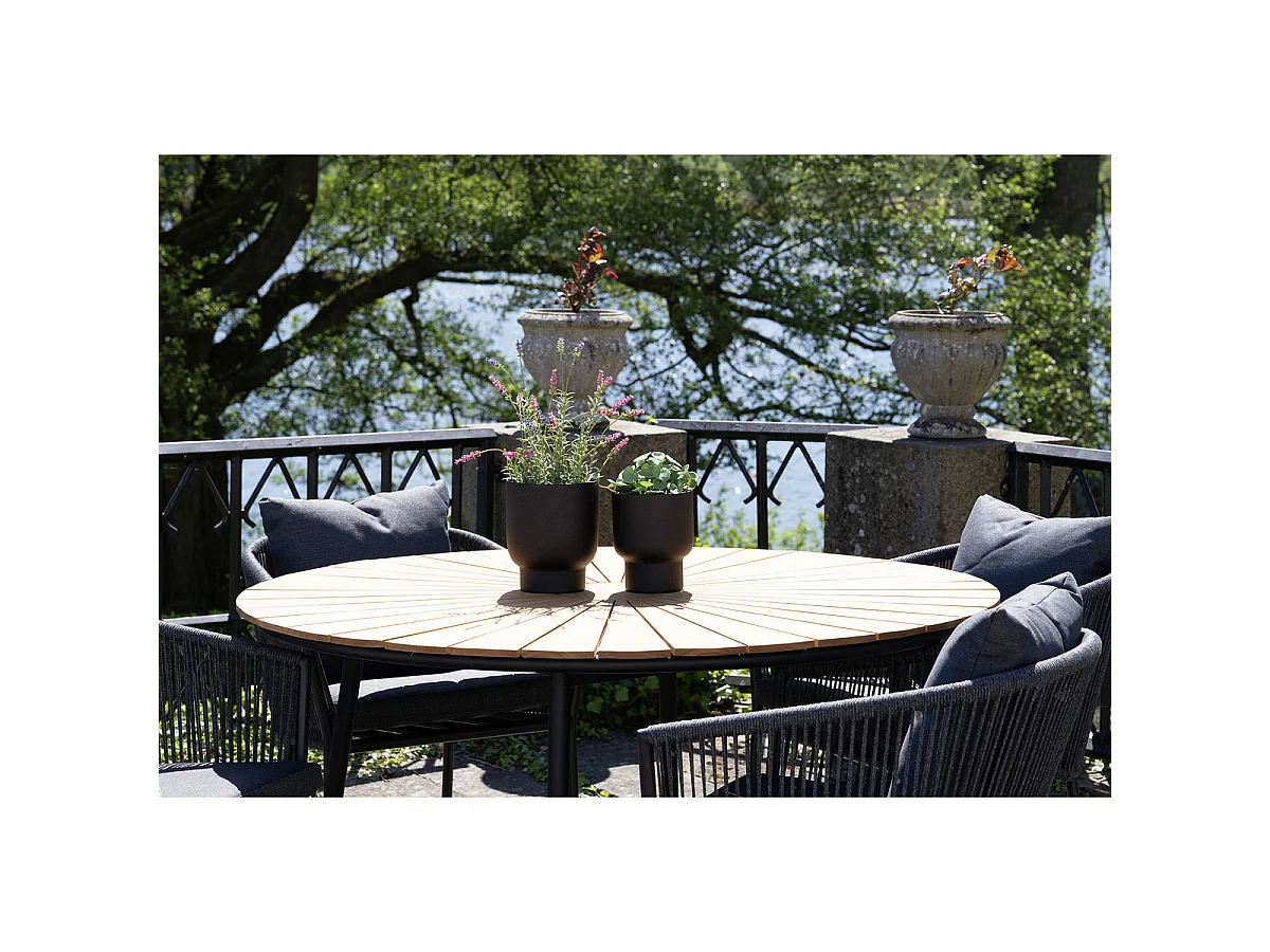 Lot de 2 cache-pots Fulda en métal noir — Ø14 et Ø16 cm