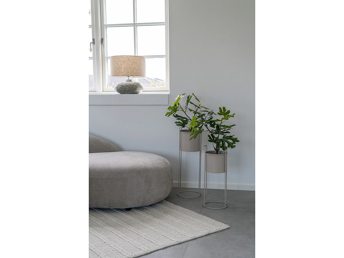 Conjunto de 2 vasos decorativos Rabo em aço cor de areia — Ø20×50 e Ø25×65 cm