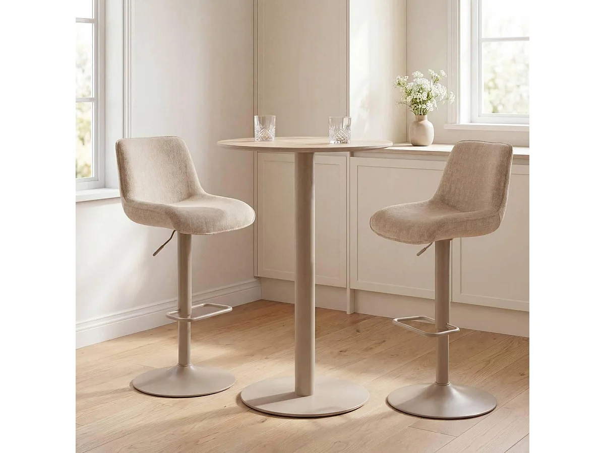 Table de Bar Ronde "Voluto" 100cm Beige