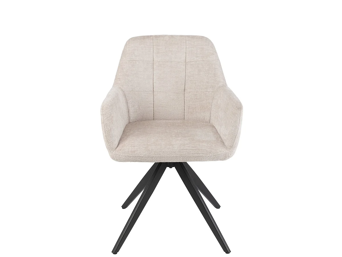 Chaise Design Pivotante "Louna" 84cm Écru