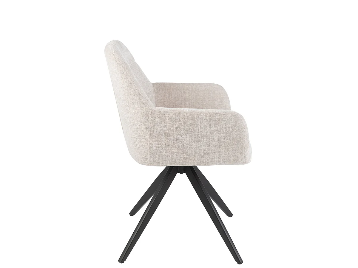 Chaise Design Pivotante "Louna" 84cm Écru