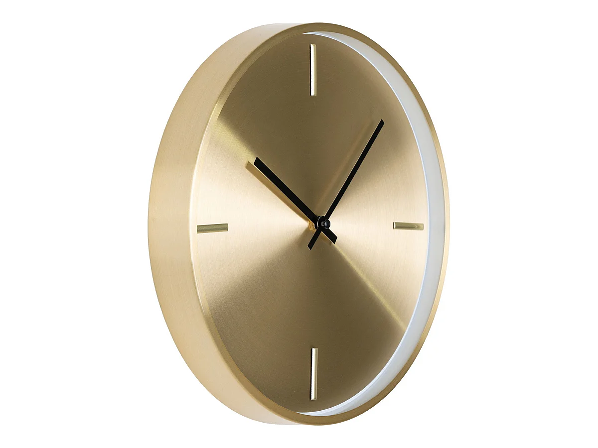 Wandklok Istanbul in gouden aluminium geruisloos ø30 cm
