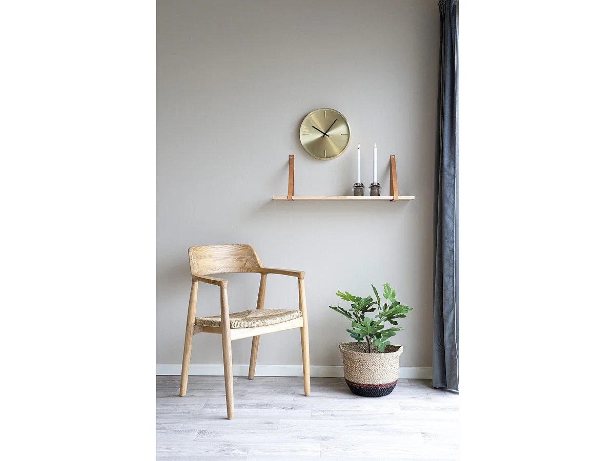 Wandklok Istanbul in gouden aluminium geruisloos ø30 cm