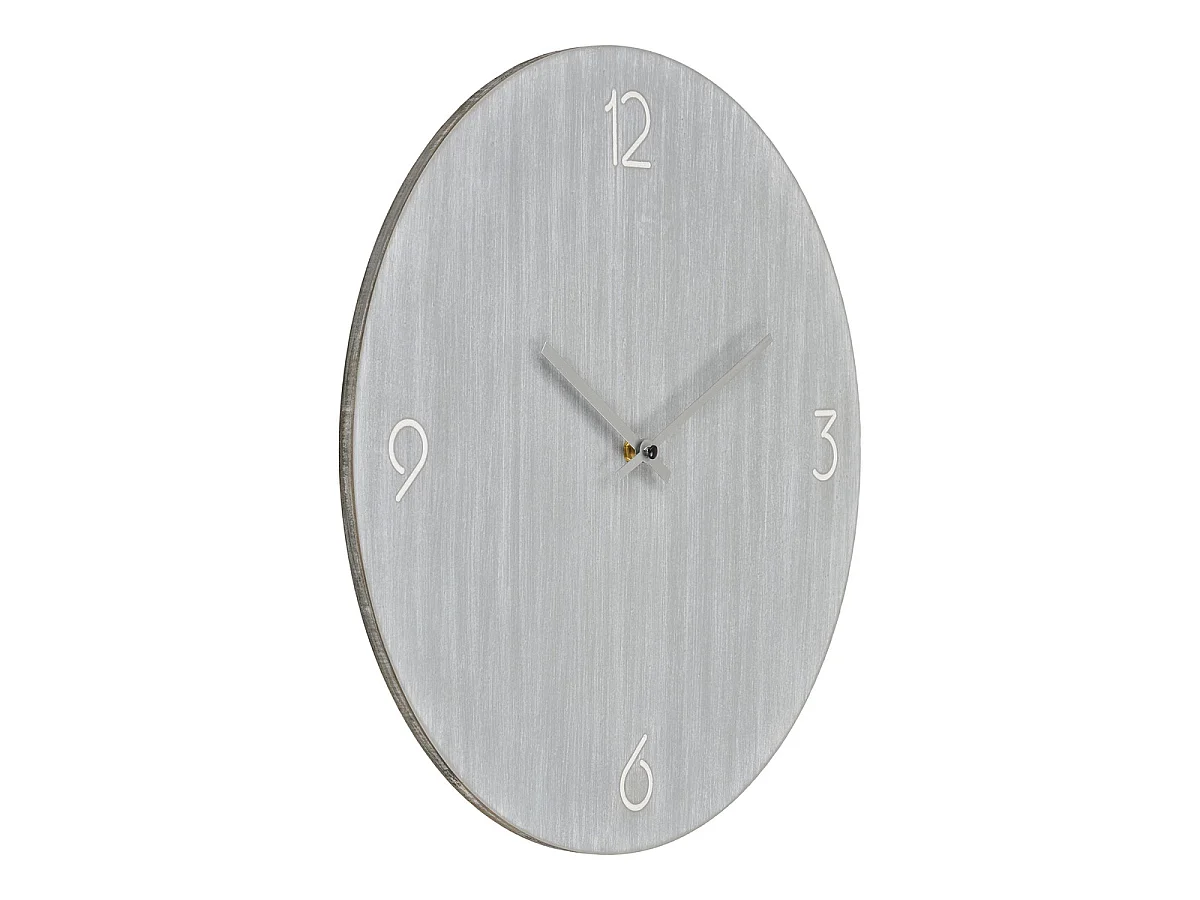 Wandklok Ravenna van lichtgrijs MDF met stil uurwerk ø40 cm