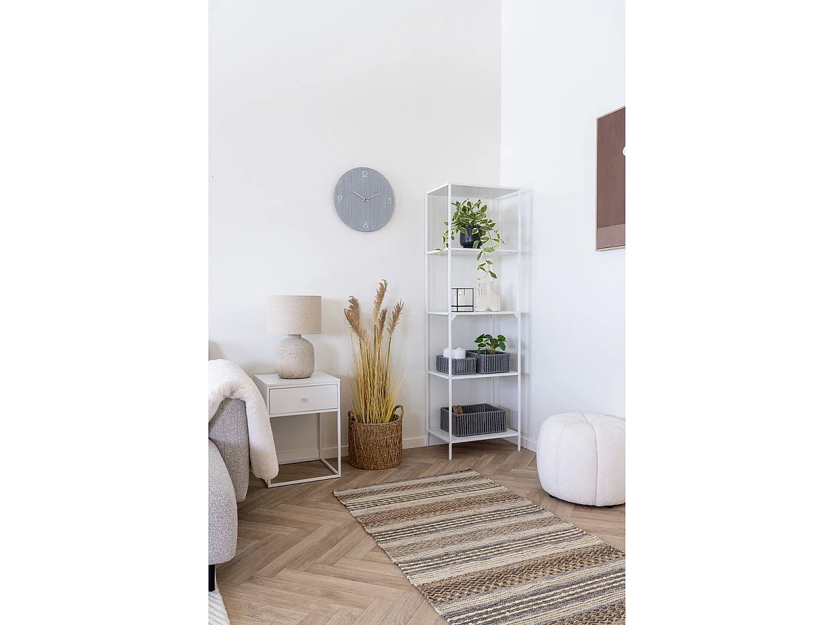 Wandklok Ravenna van lichtgrijs MDF met stil uurwerk ø40 cm