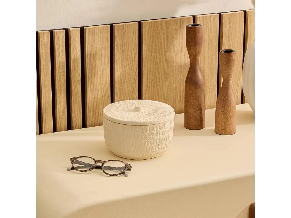 Boîte Déco en Céramique "Sien" 15cm Blanc