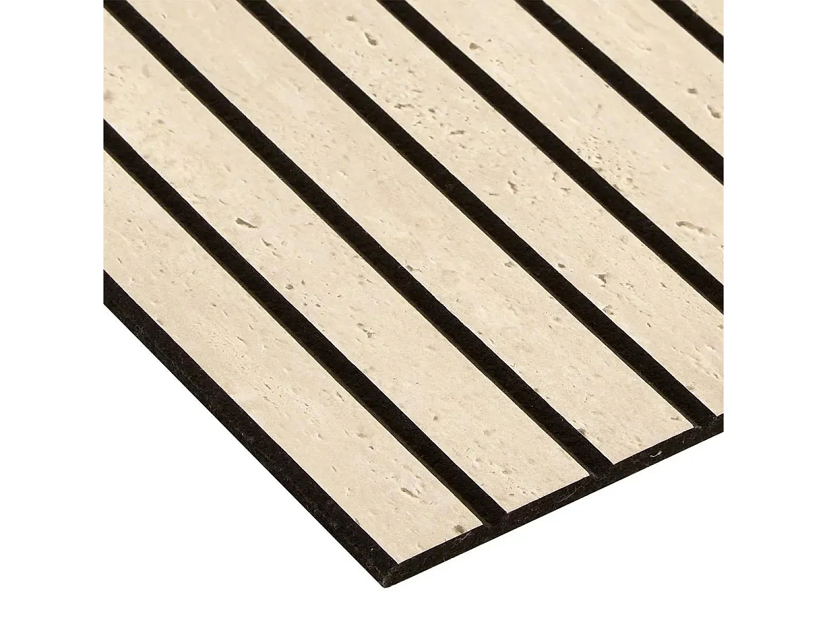 Lot de 2 Panneaux Acoustiques Adhésifs Effet Travertin "Ribo" 30x30cm Marron