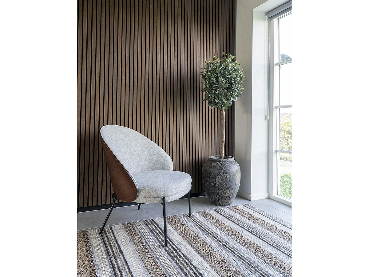 Tapis Morena en jute et laine tissé à la main naturel et gris 160x230 cm