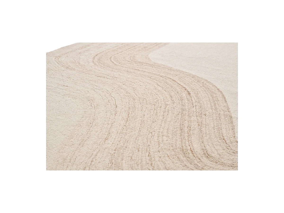 Tapis Surat touffeté main en laine marron clair/ivoire 160×230 cm