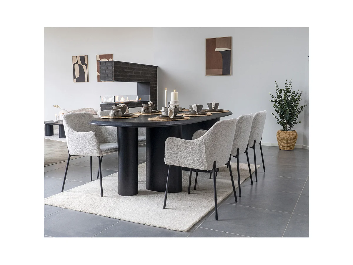 Tapis Surat touffeté main en laine marron clair/ivoire 160×230 cm