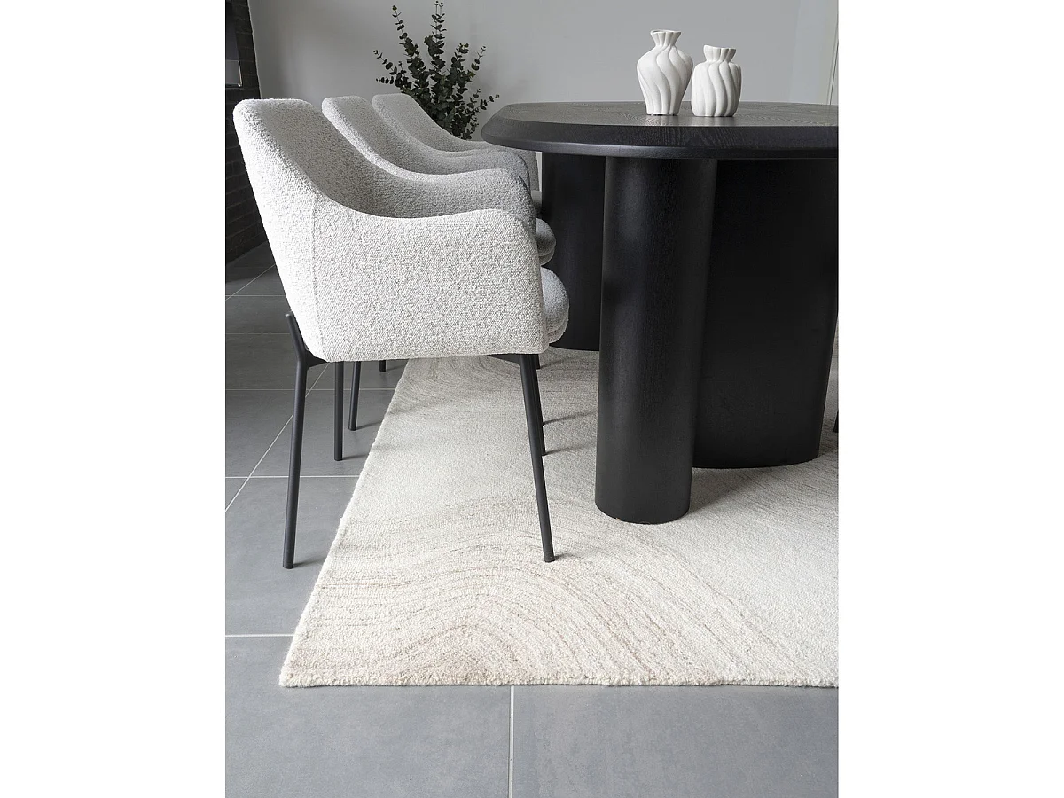 Tapis Surat touffeté main en laine marron clair/ivoire 160×230 cm