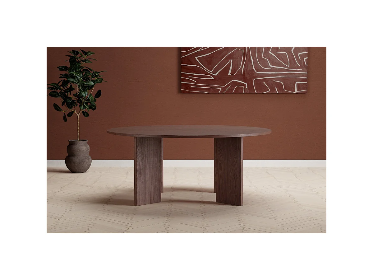 Table à Manger Ronde "Graos" 180cm Moka