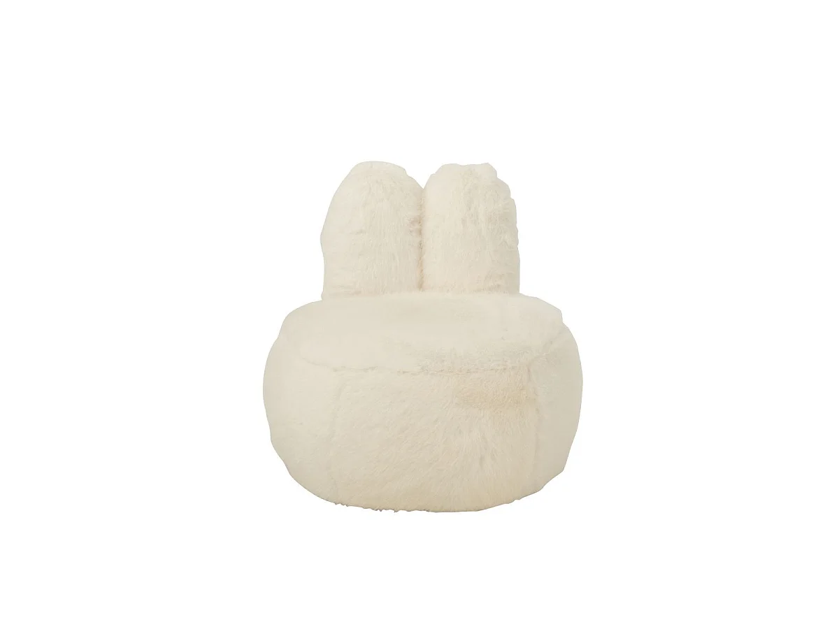 Pouf Imitation Fourrure "Bun" 58cm Blanc
