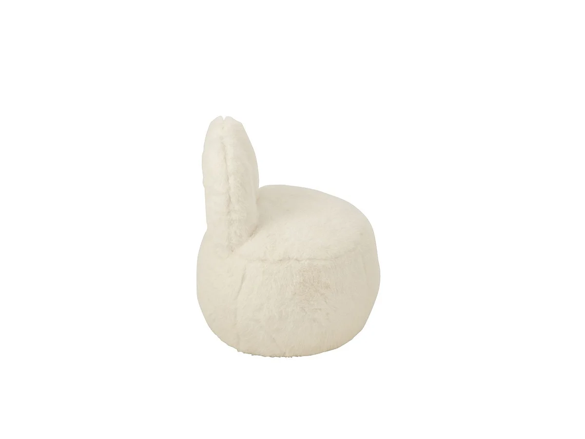 Pouf Imitation Fourrure "Bun" 58cm Blanc