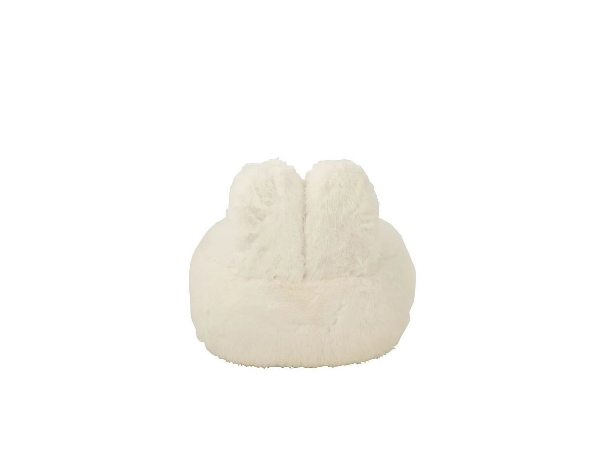 Pouf Imitation Fourrure "Bun" 58cm Blanc
