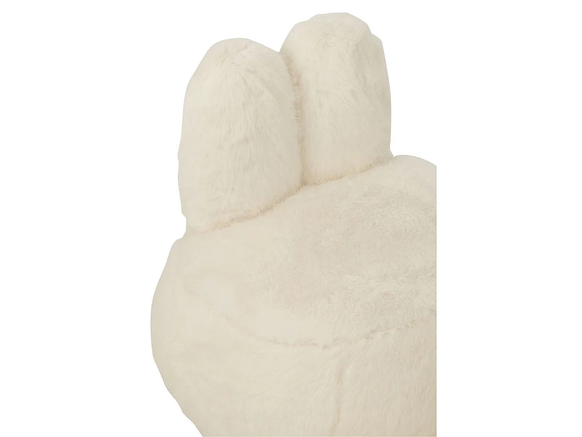 Pouf Imitation Fourrure "Bun" 58cm Blanc