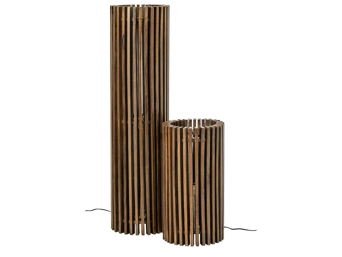 Lampadaire en Bois "Linea" 122cm Marron Foncé